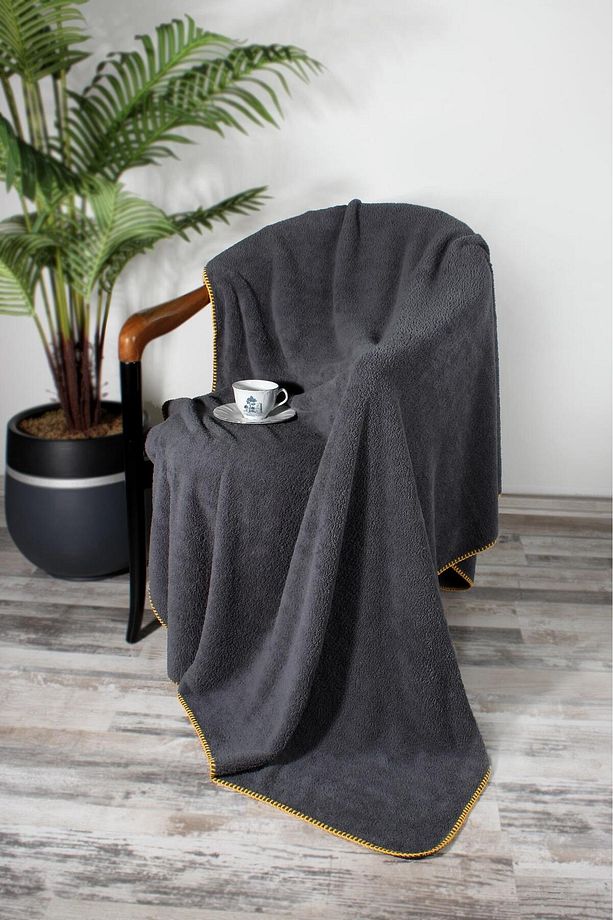 Foggy Tek Kişilik Wellsoft Peluş Tv Battaniyesi Çoban Dikişli (120x170 Cm) - 1
