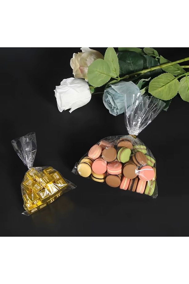 Parlak Bantsız Şeffaf Jelatin - Kurabiye Aksesuar Poşeti 13x20cm 1 Kg 500 Adet - 5