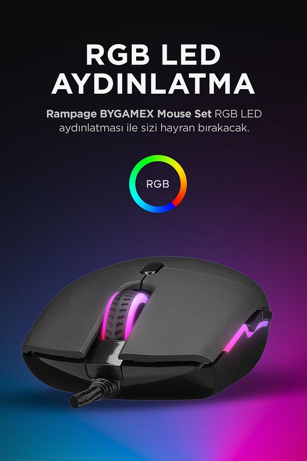 Smx-r63 Rgb Oyuncu Mouse & Bygamex 25x35cm Mousepad 2li Set - 2