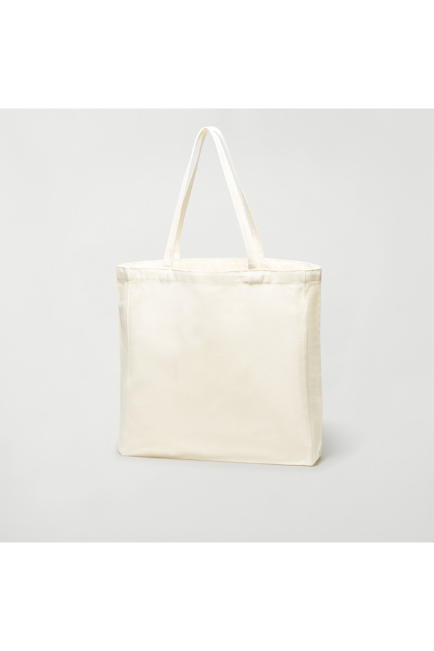 حقيبة تسوق مطبوعة بنمط طباعي مع مقبض مزدوج - 4