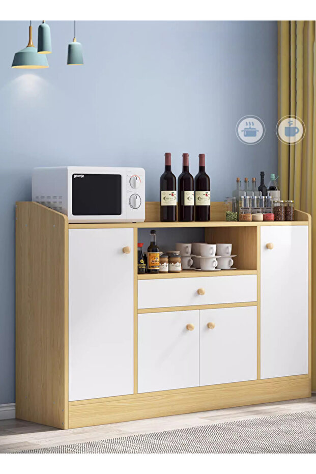 خزانة مطبخ متعددة الوظائف بتصميم عصري بسيط وخزانة تخزين - 2