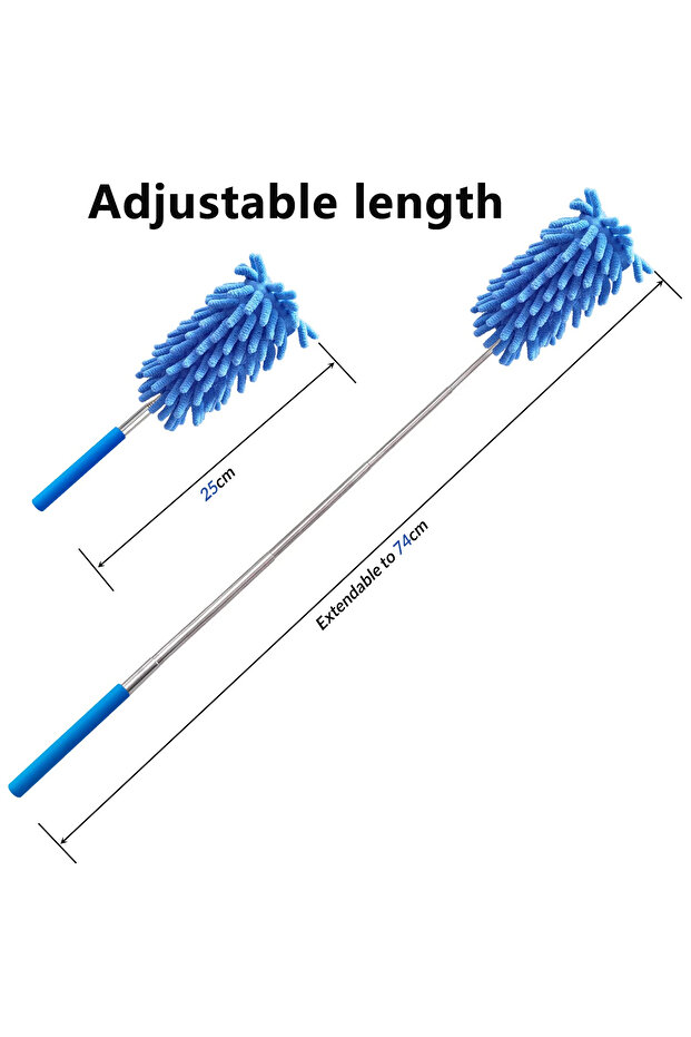منفضة الغبار المصنوعة من الألياف الدقيقة قابلة للتمدد والفصل والغسل متعددة الأغراض للسيارة والمنزل (أزرق) - 3
