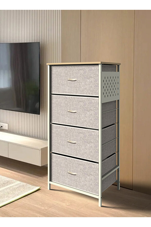 4-Layer Drawer Storage Cabinet Iron Frame Fabric Multi-Layer Storage Cabinet - 3