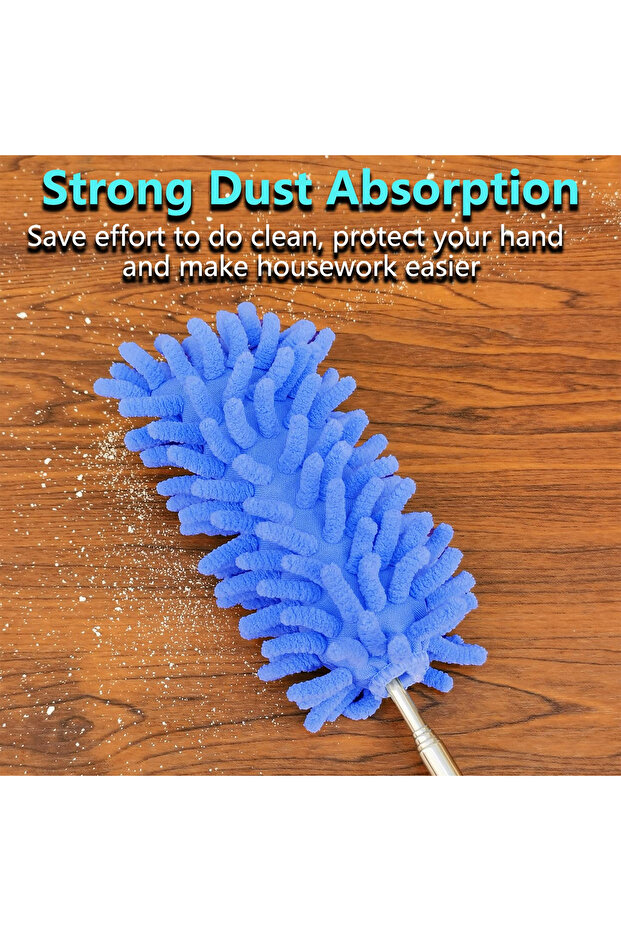 منفضة الغبار المصنوعة من الألياف الدقيقة قابلة للتمدد والفصل والغسل متعددة الأغراض للسيارة والمنزل (أزرق) - 7