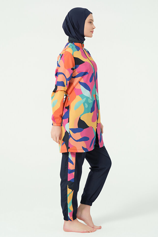 ملابس سباحة حجاب منقوشة متعددة الألوان - 8