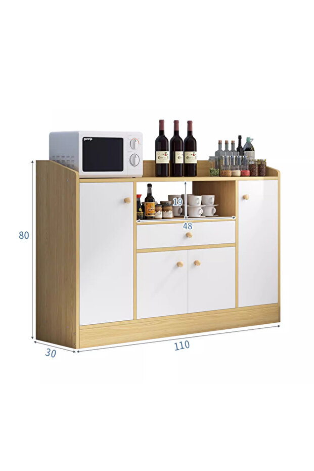 خزانة مطبخ متعددة الوظائف بتصميم عصري بسيط وخزانة تخزين - 7