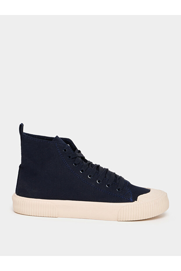 Hi-Top Canvas Lace Up Sneakers