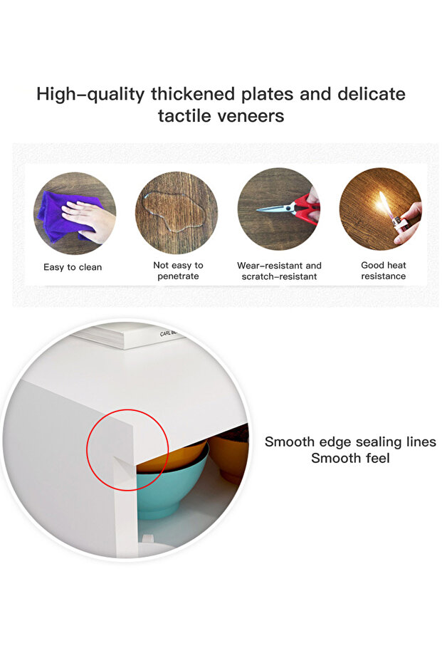 خزانة جانبية لتخزين المطبخ متعددة الوظائف بتصميم عصري وبسيط - 5