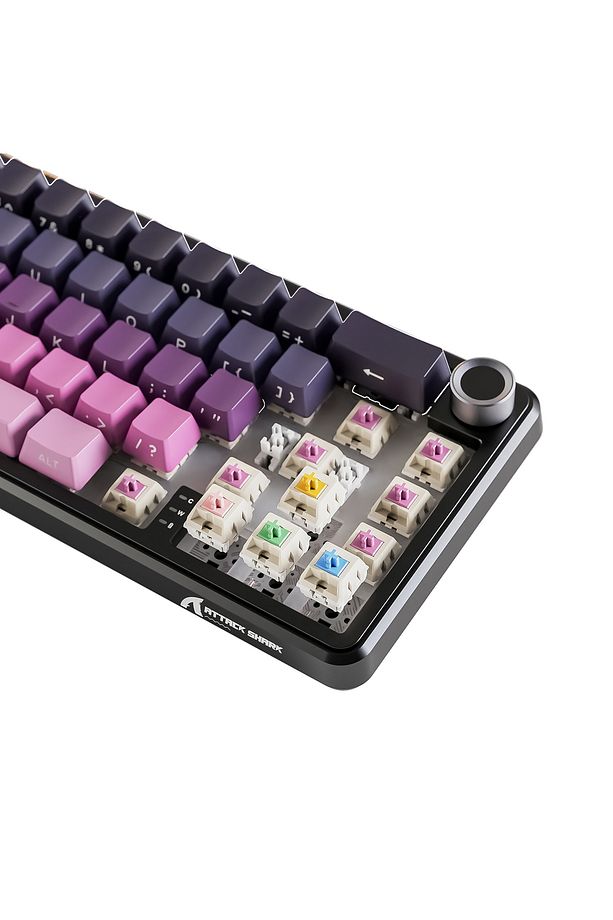 Attack Shark X66 Kablosuz Mekanik Klavye Side Printed PBT Keycaps - 6