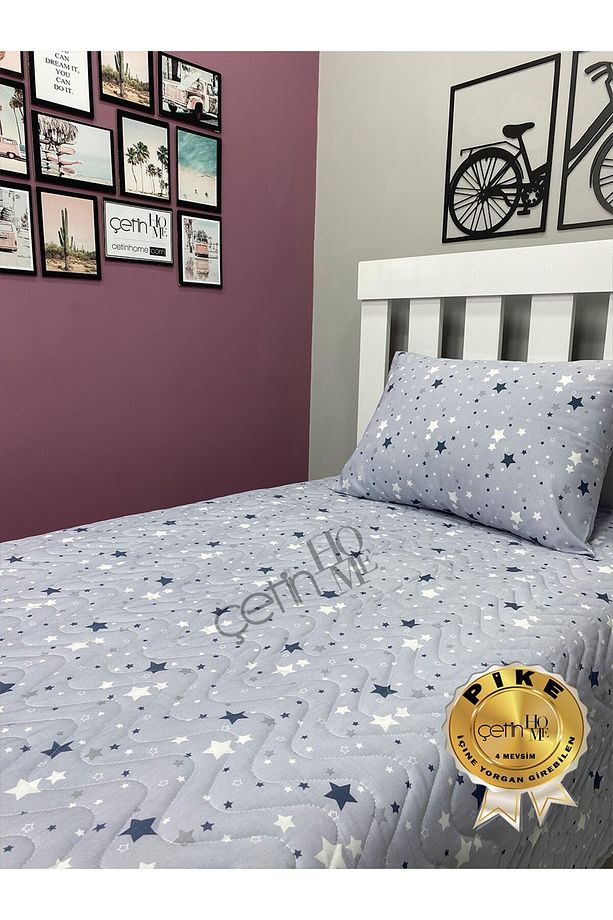 Çetinhome Tek Kişilik Kapitone Pike Seti 4 Mevsim Galaksi - 3