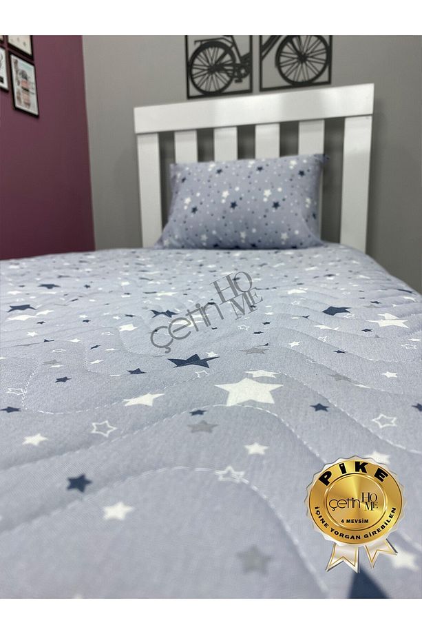 Çetinhome Tek Kişilik Kapitone Pike Seti 4 Mevsim Galaksi - 6