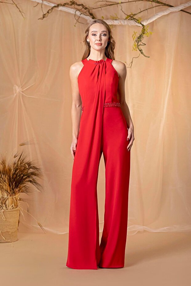 5949CRP KREP TULUM ELBİSE - 1