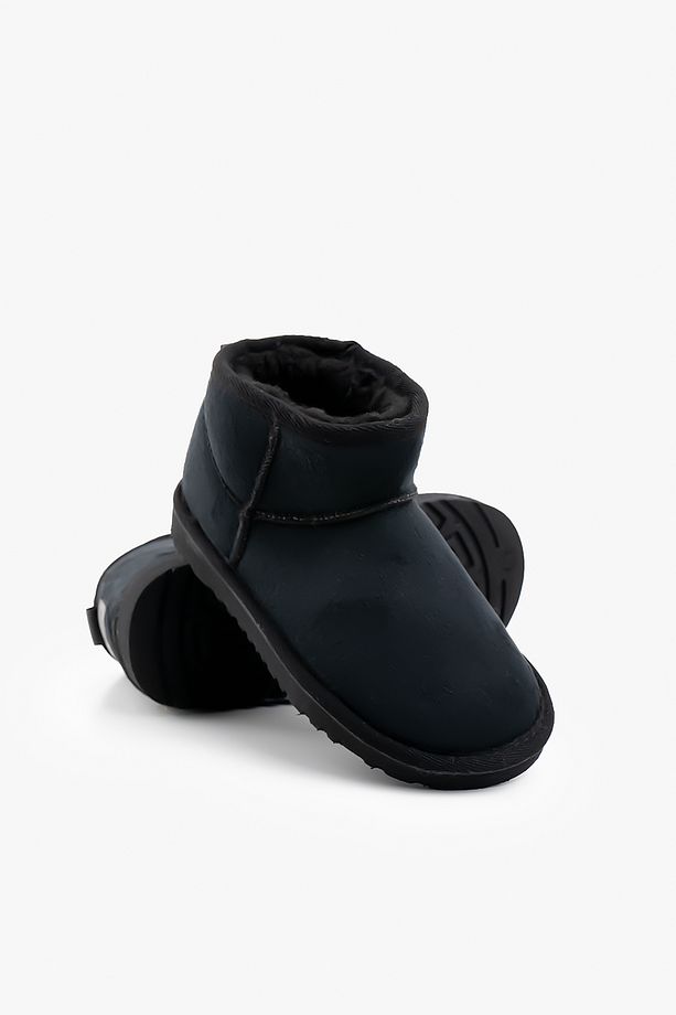 Çocuk Siyah Ultra Mini Süet Bot Içi Kürklü Kışlık Taban Bot & Bootie - 1