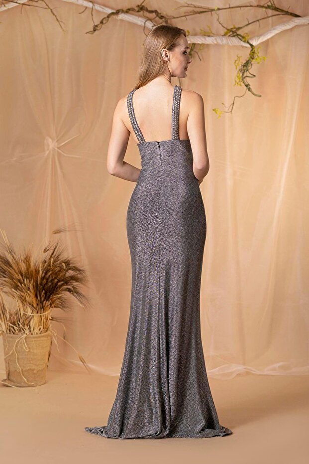 5962SİM SİMLİ ÖRME ABİYE ELBİSE - 2