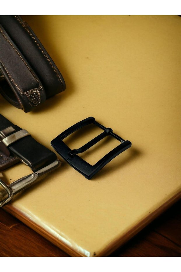 Belt Buckle 4.5 cm Black Painted 1 Piece (Leathercraft, Leather Hobby)