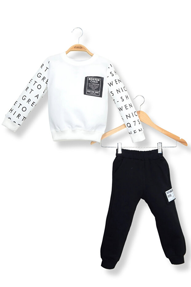 طقم علوي وسفلي مزدوج مطبوع بخيطين (3-6 سنوات) - 1