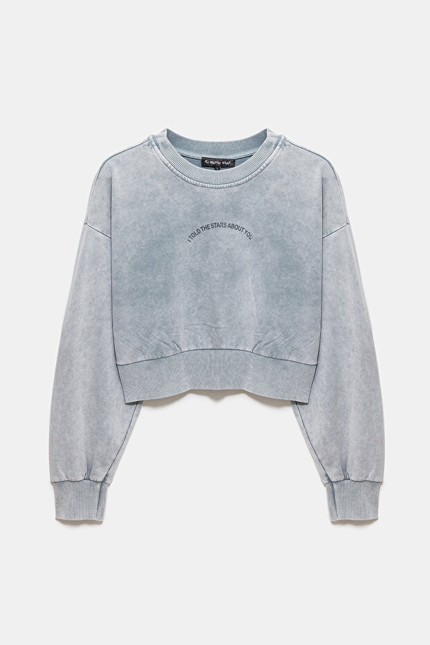 Printed Stone Embroidered Sweatshirt