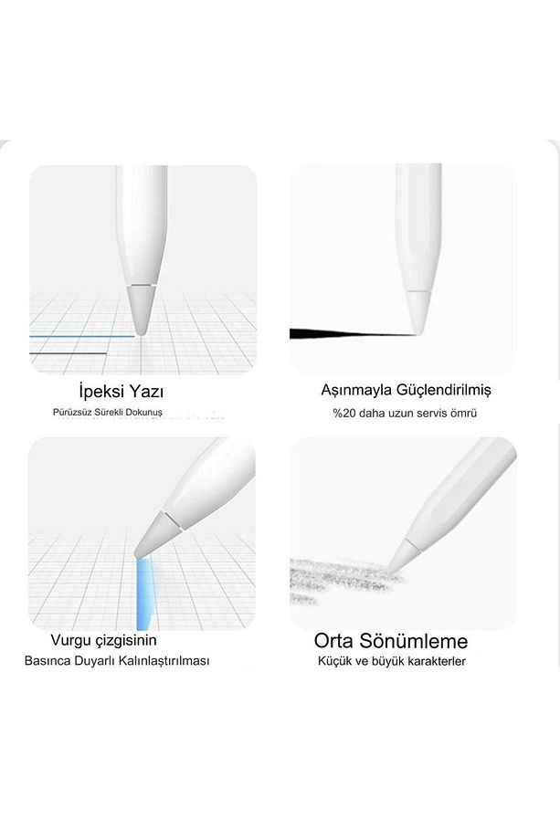 Apple Ipad Pencil Uyumlu Kalem Ucu 1. Ve2.nesil Usb-c/pro Kalem Yedek Uç Kalem Ucu Tablet Ucu 1 Adet - 5