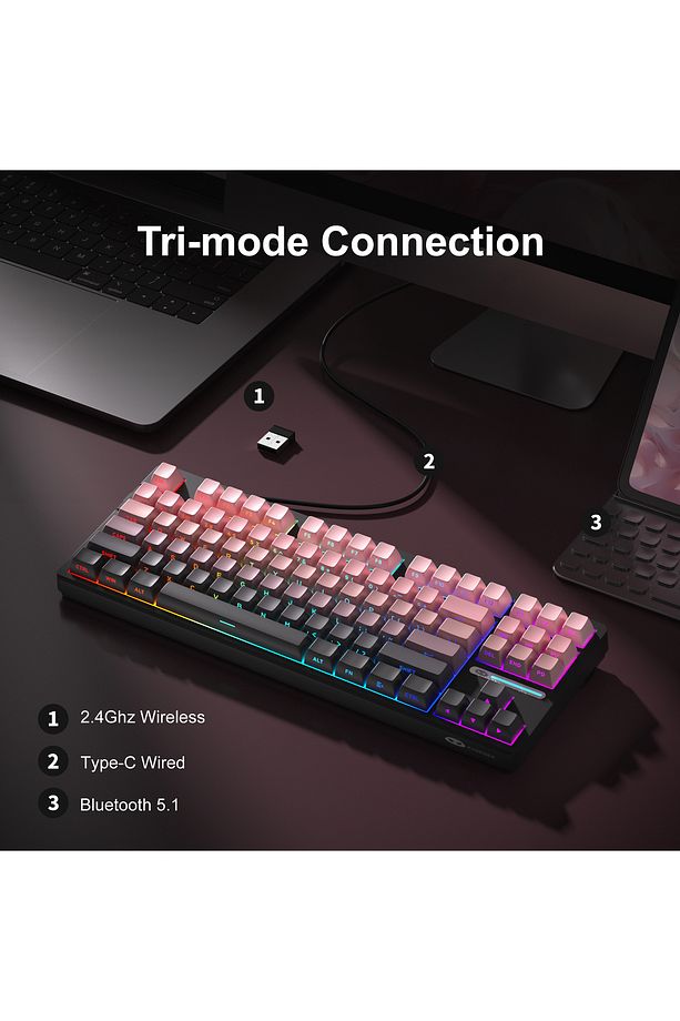 Magegee Light87 Hot-swappable Kablosuz Win/mac Uyumlu Custom Klavye Hall Effect - 2