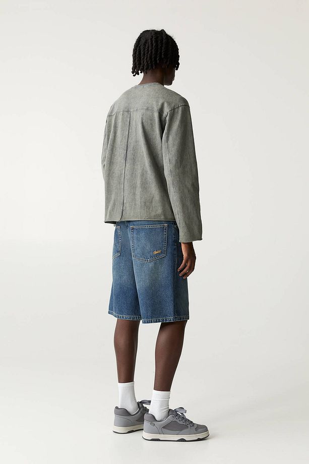 Baggy denim bermuda şort - 5