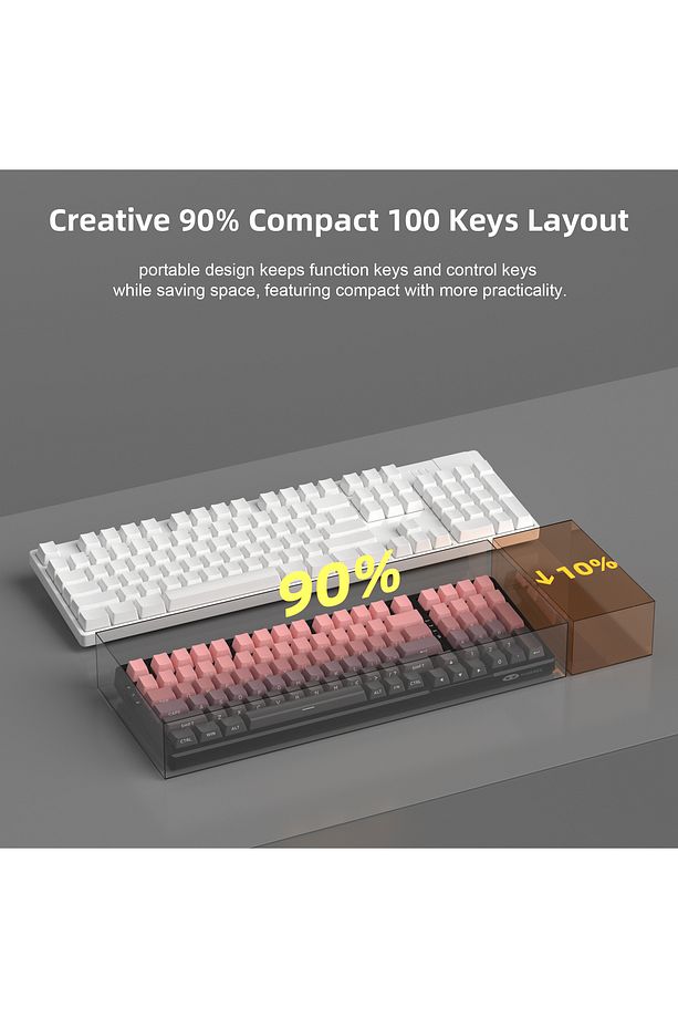 Magegee Light100 Hot-swappable Kablosuz Win/mac Uyumlu Custom Klavye Hall Effect - 8