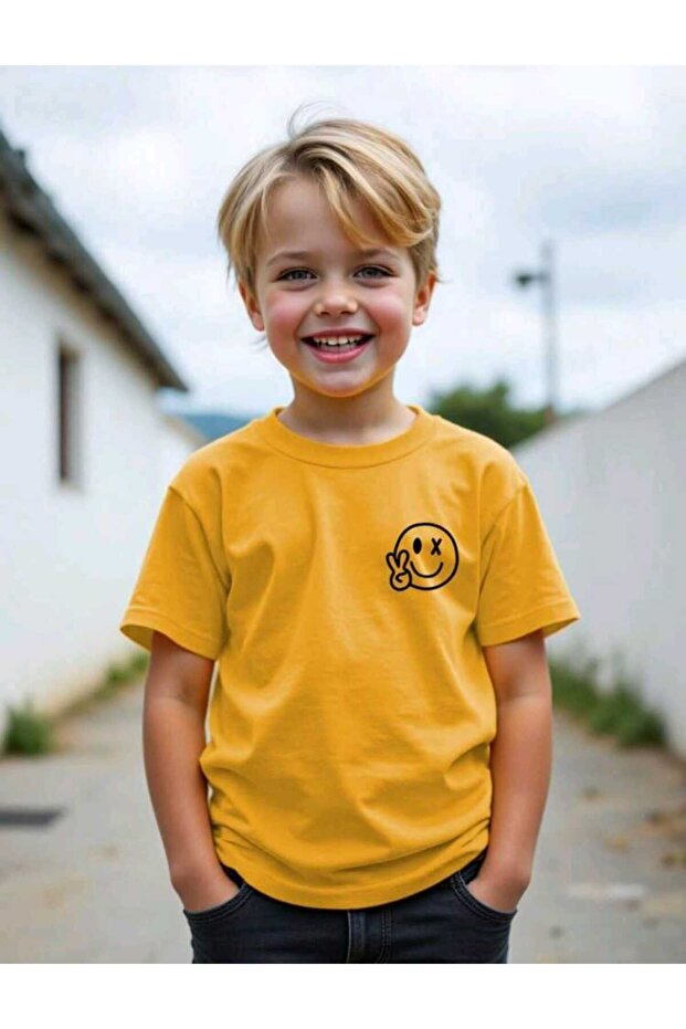 Children's Assorted Mixed Printed Crew Neck Cotton T-Shirt