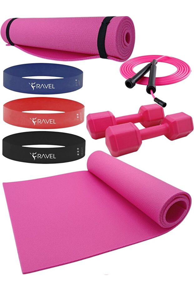 Multifunctional Pilates Set Aerobic Band Dumbbell Pilates Mat Jump Rope Full Set