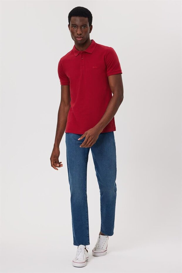 Twins Men's 100% Cotton Polo Neck T-Shirt Short Red