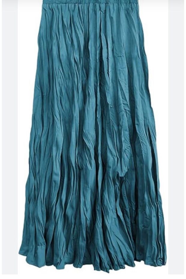 İthal Kırışık Saten Etek - 2