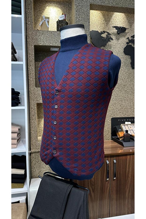 BORDO TRİKO YELEK - 2