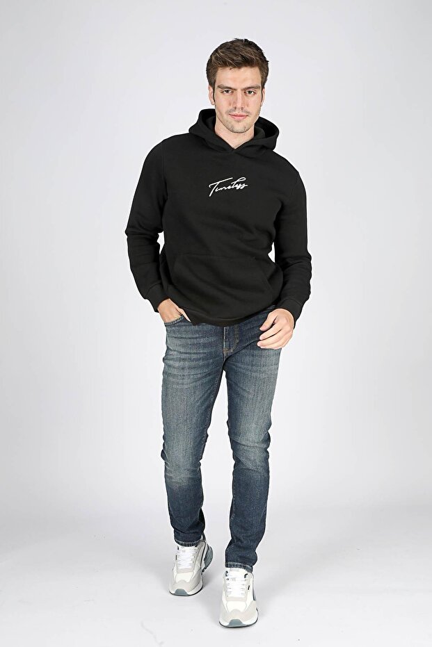 Time Erkek Kapüşonlu Sweatshirt - 1