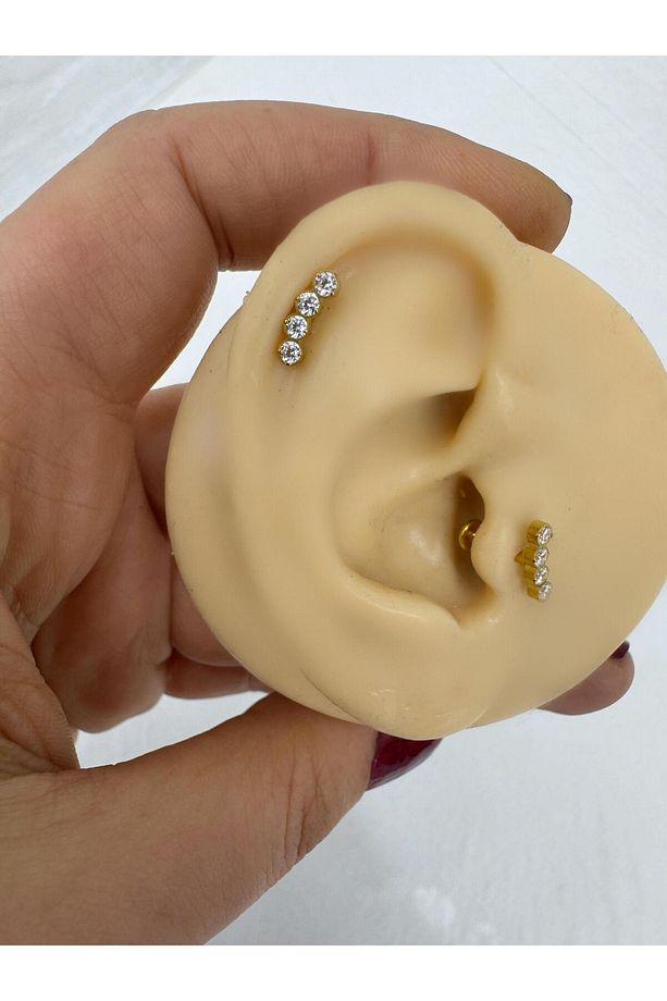 1 adet G23 TİTANİUM ( TİTANYUM) HELİX TRAGUS CONCH UYUMLU PİERCİNG - 2