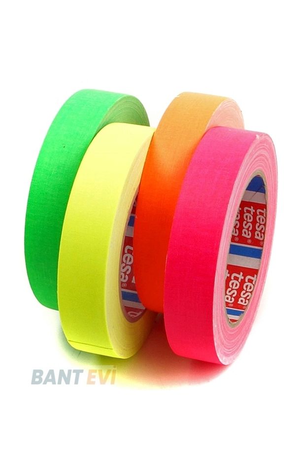 Tesa 4671 Neon Yeşil Bez Bant 19mmx25mt Fosforlu Highlight Sahne Işaretleme Kamera Bandı Gaffer - 6