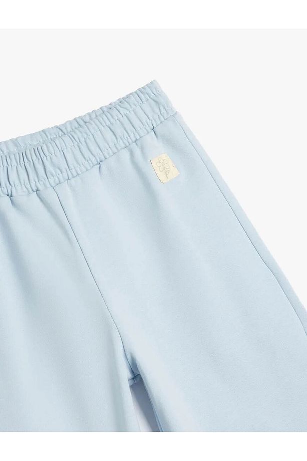 Beli Lastikli Pamuklu Basic Eşofman Altı - 3