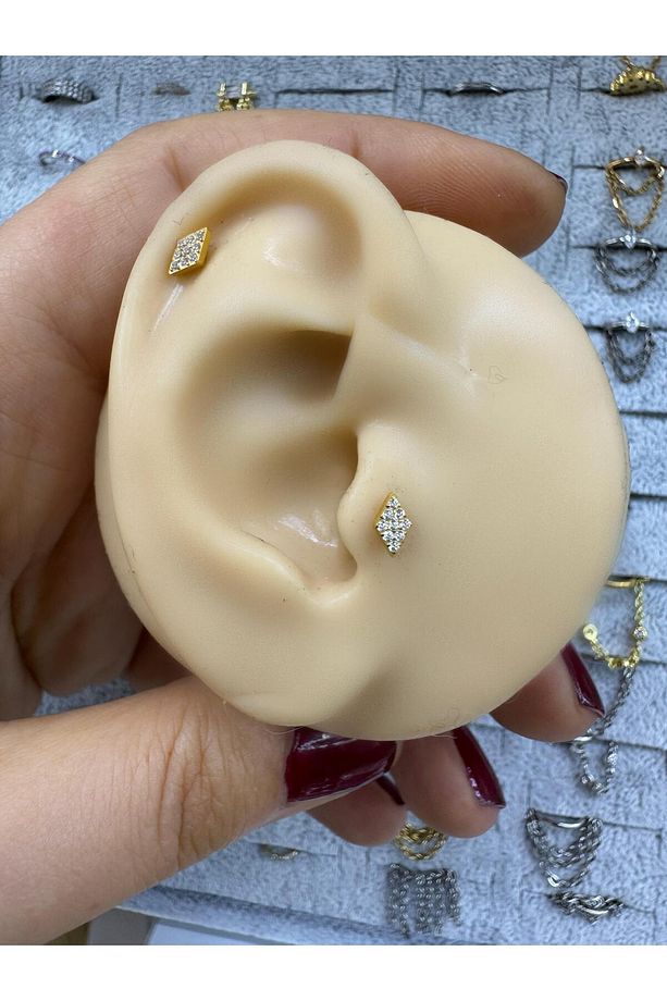 1 adet G23 TİTANİUM ( TİTANYUM) HELİX TRAGUS CONCH UYUMLU PİERCİNG - 2