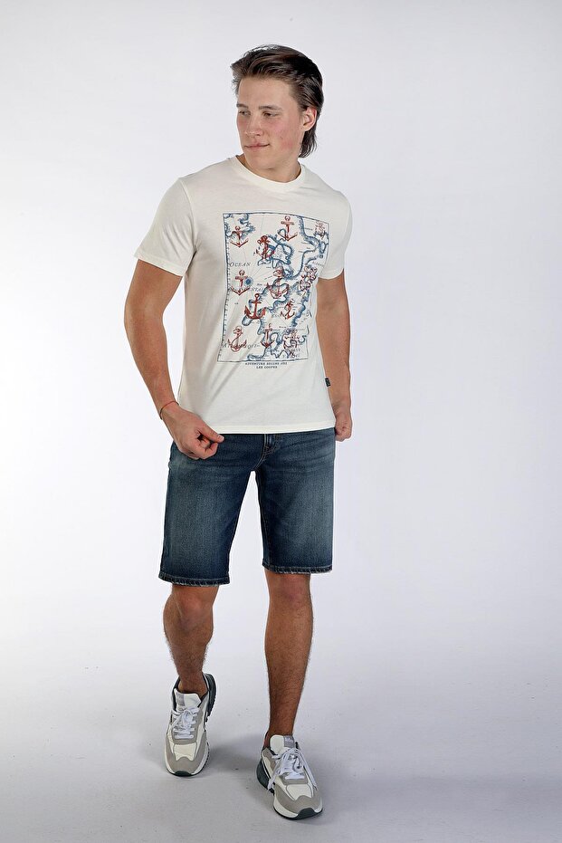 Capela Men's 100% Cotton O-Neck T-Shirt Ecru