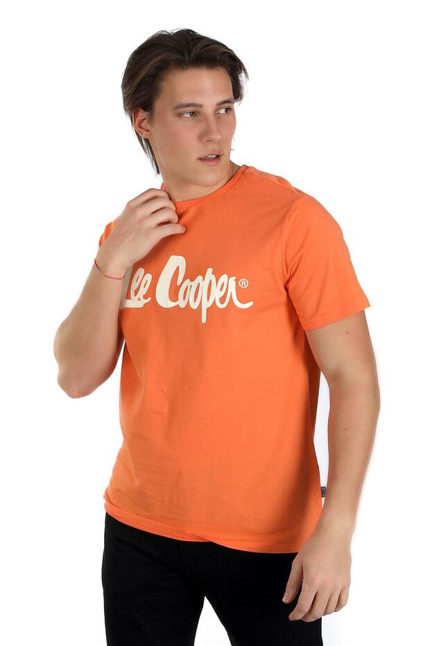 Londonlogo Men's 100% Cotton O-Neck T-Shirt Orange