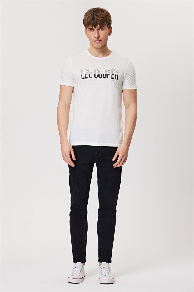 Huge Men's 100% Cotton O-Neck T-Shirt Off White