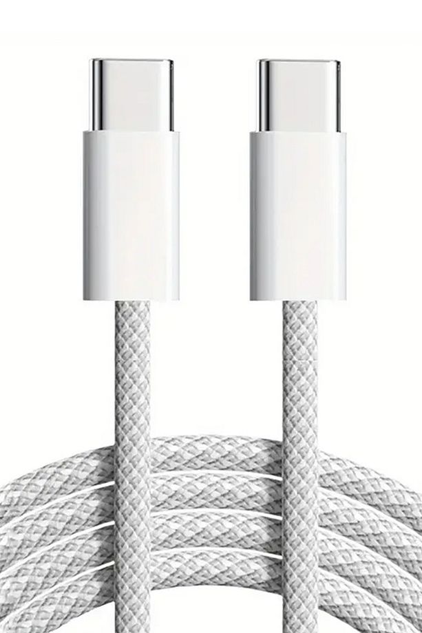 60W Hızlı Iphone Samsung Xiaomi Uyumlu Örgülü Type C To Type C Hasır Şarj Kablosu 1 Metre - 1
