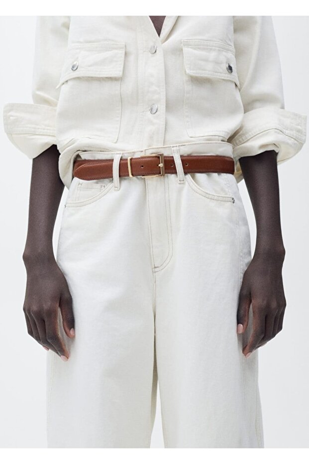 Kare tokalı deri kemer - 2