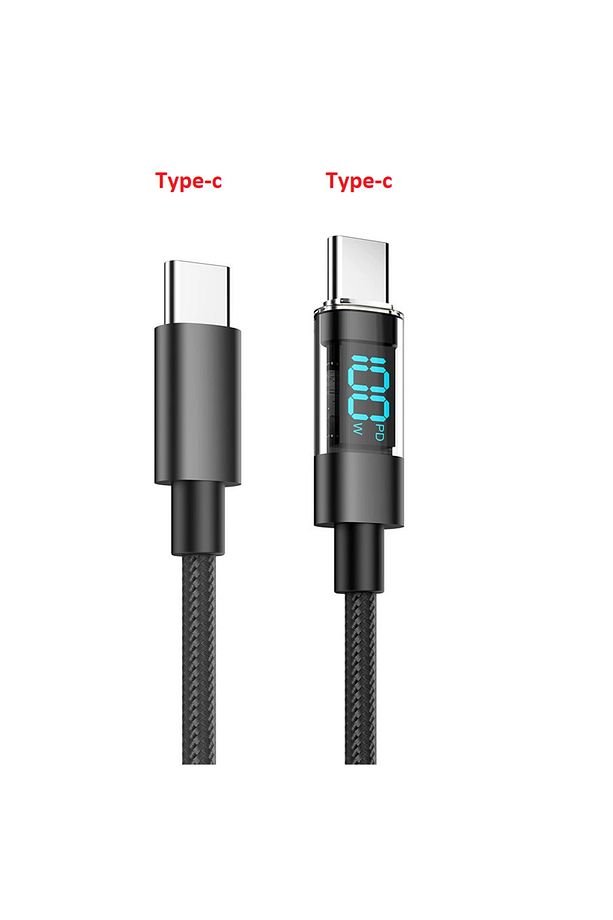 Dijital Ekranlı Hızlı Şarj Kablosu USB Type-c 100w iphone lightning hızlı şarj kablosu 27 - 1