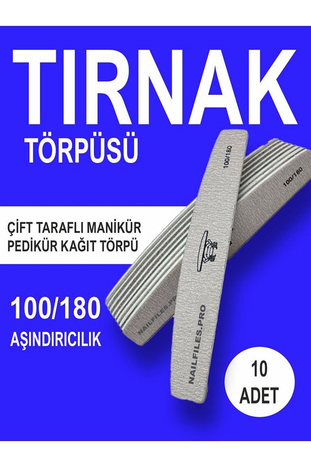 Professionel Kağit Törpü Manikür Ve Pedikürcü İçin Çift Taraflı Tırnak Törpüsü 100/180 10 adet - 1