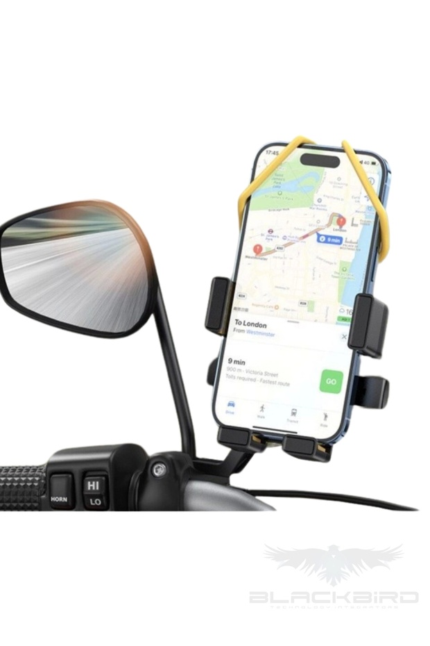 Blic Bts15 Motorcycle Phone Holder Mirror Linked 360 Degree Rotating