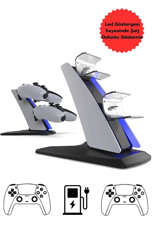 PS5 Stand 2 Kol Şarj İstasyonu Dock TP5-0585S - 4