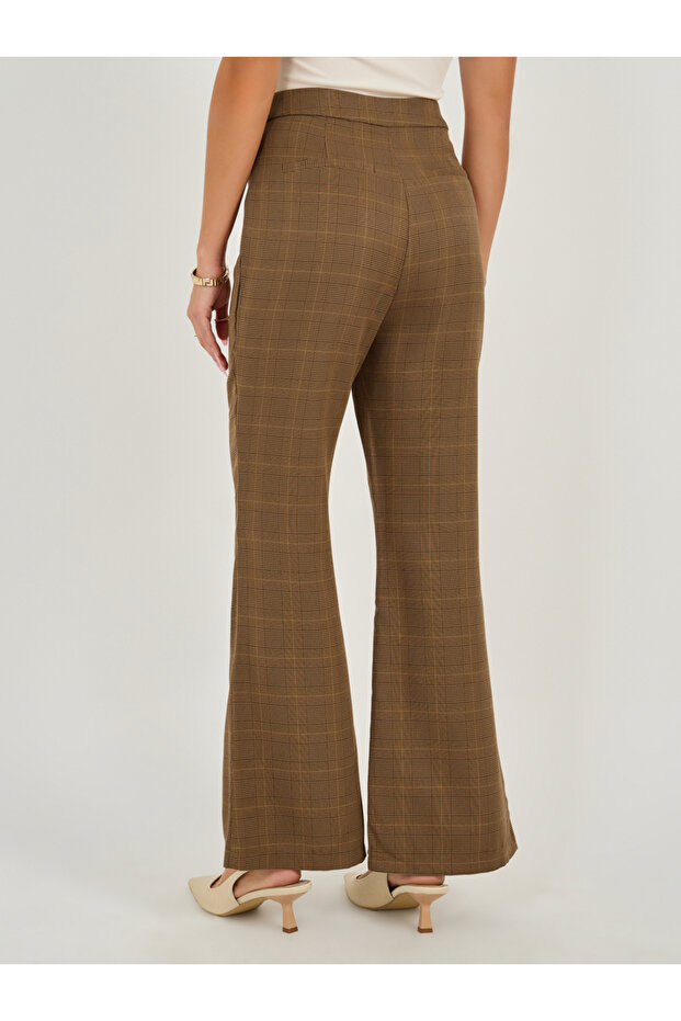 بنطلون منقوش بخصر مرتفع وواسع - 4