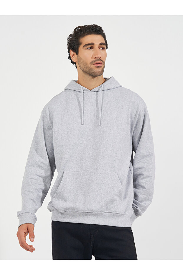 Relaxed Fit Fleece Hoodie with Kangaroo Pocket