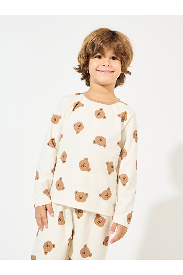 Bear Pattern Sweatshirt & Pyjama Set - 2