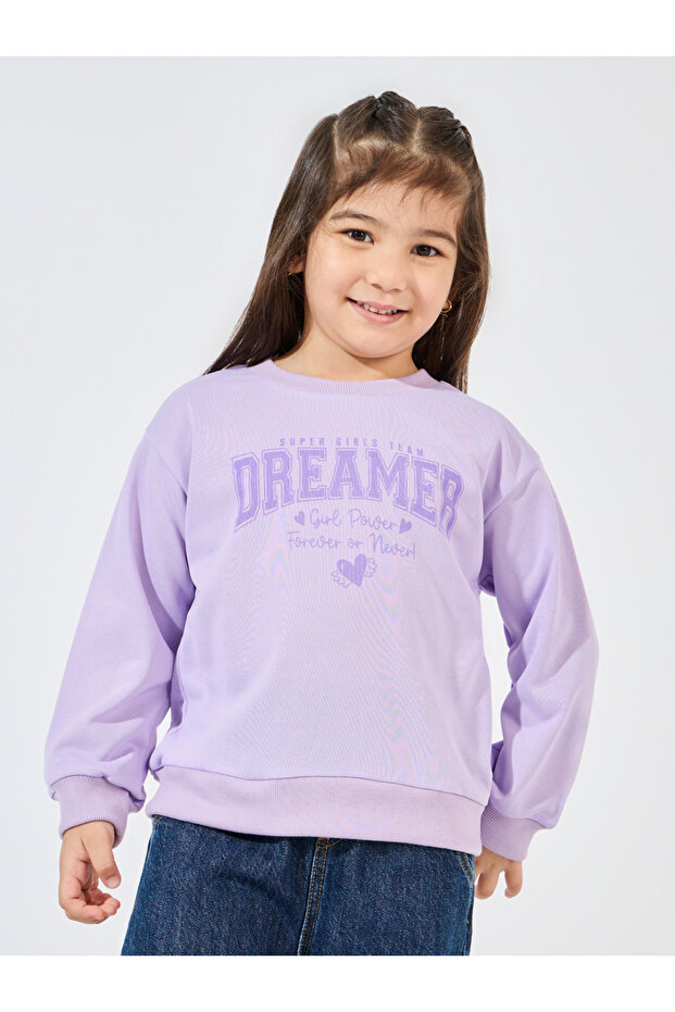 Slogan Print Sweatshirt with Dropped Shoulder