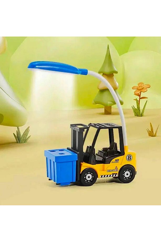 Sevimli Forklift Tasarımlı Masa Lambası Çocuk Odası Gece Lambası Kalemlik ve Kalemtraş Usb Şarj - 1