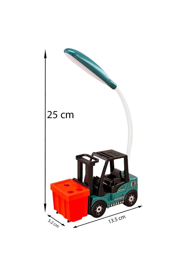 Sevimli Forklift Tasarımlı Masa Lambası Çocuk Odası Gece Lambası Kalemlik ve Kalemtraş Usb Şarj - 4